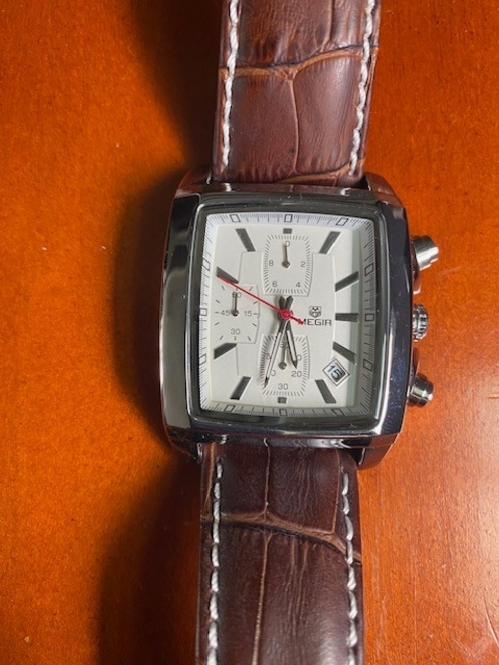 Men's Megir Brown Leather Strap Chronograph Watch